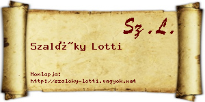 Szalóky Lotti névjegykártya